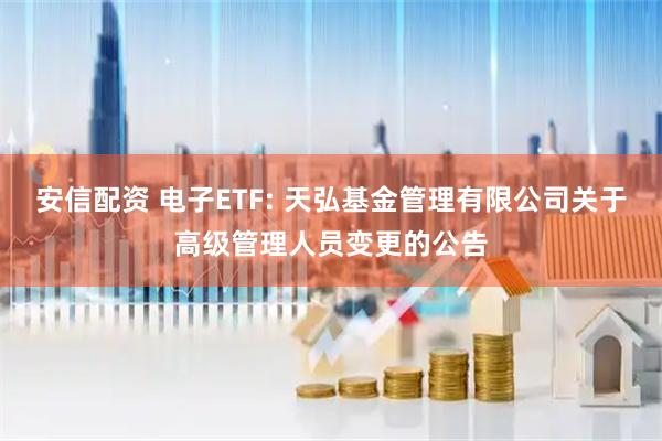 安信配资 电子ETF: 天弘基金管理有限公司关于高级管理人员变更的公告