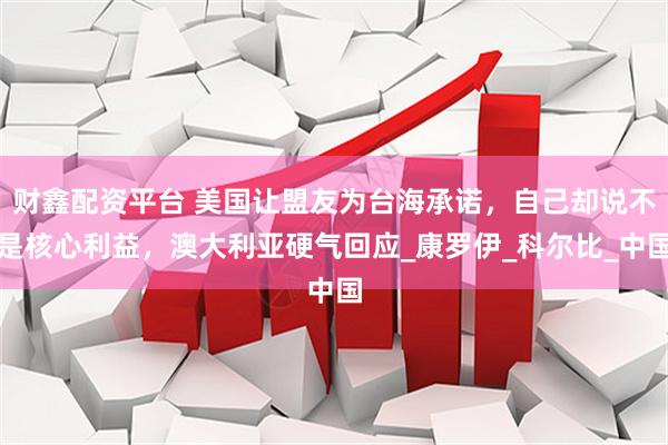 财鑫配资平台 美国让盟友为台海承诺,自己却说不是核心利益,澳大利亚硬气回应_康罗伊_科尔比_中国